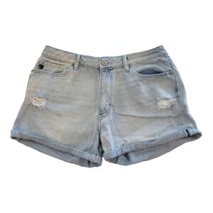 KanCan Jean Shorts Women's Size L, Light Blue Wash